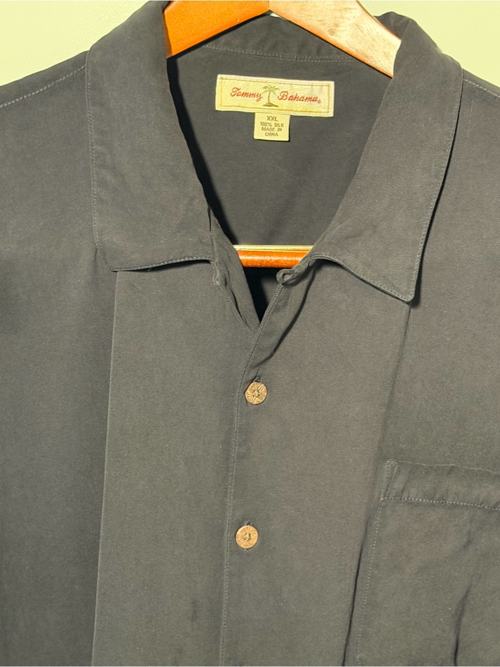 Tommy Bahama Island Style Black Camp Shirt.